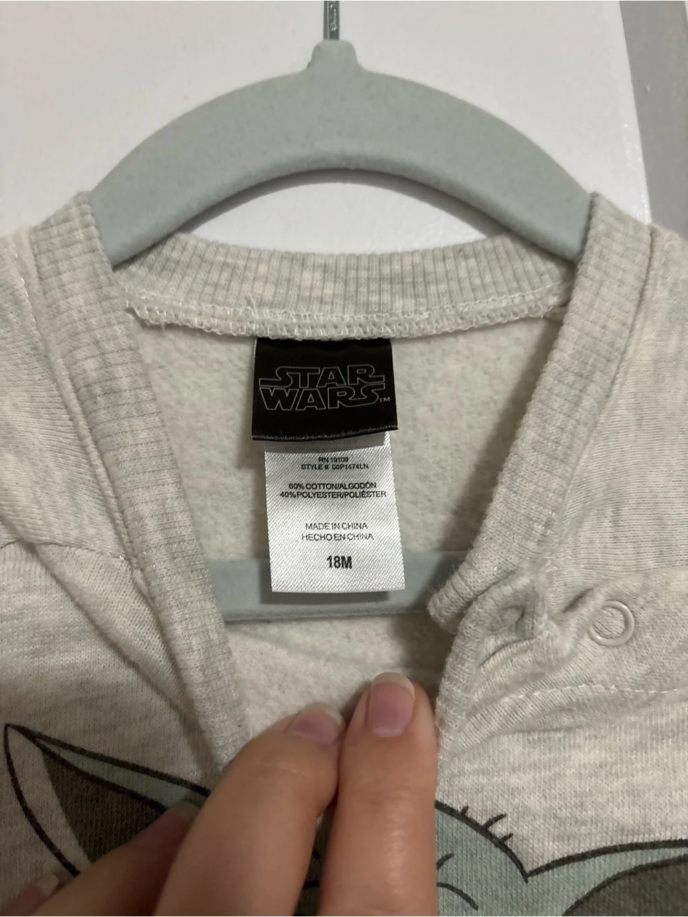 Star Wars 18 month crewneck sweatshirt Yoda Cutest in the Galaxy